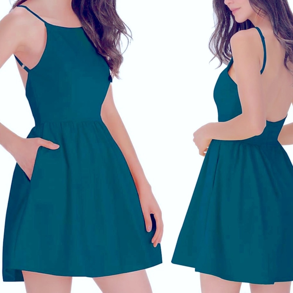 Teal Fit & Flare Dress